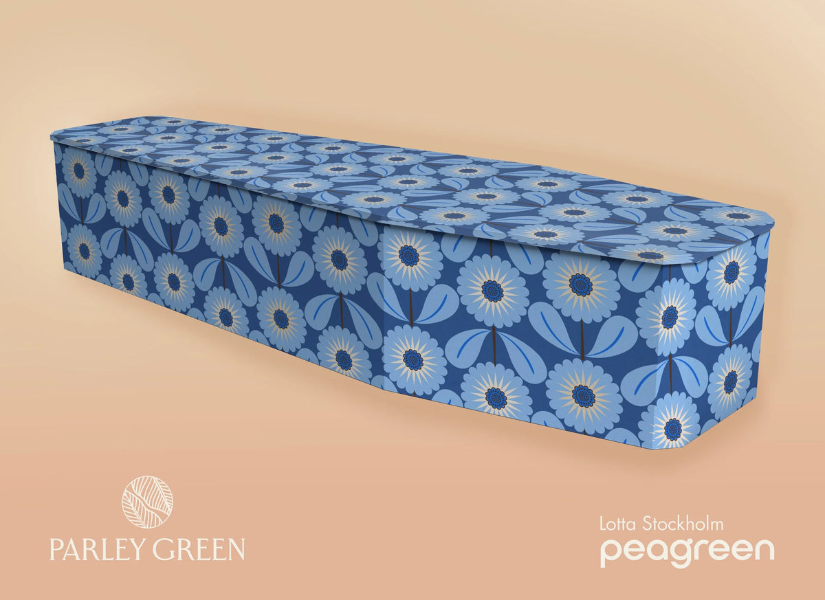 Lotta Stockholm — Peagreen designer coffin, soft blue florals