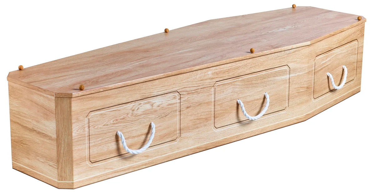 Premium Forest Board Coffin in oak wood effect