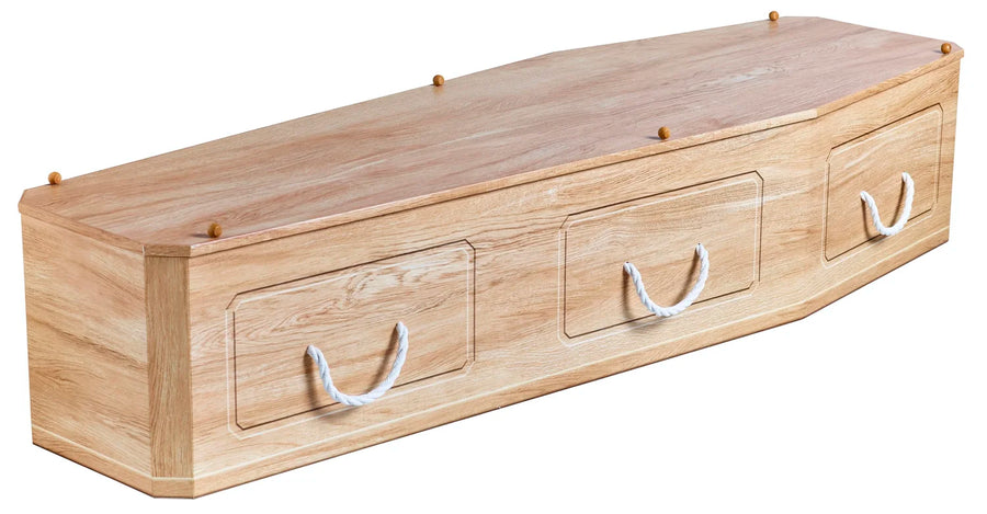 Premium Forest Board Coffin in oak wood effect